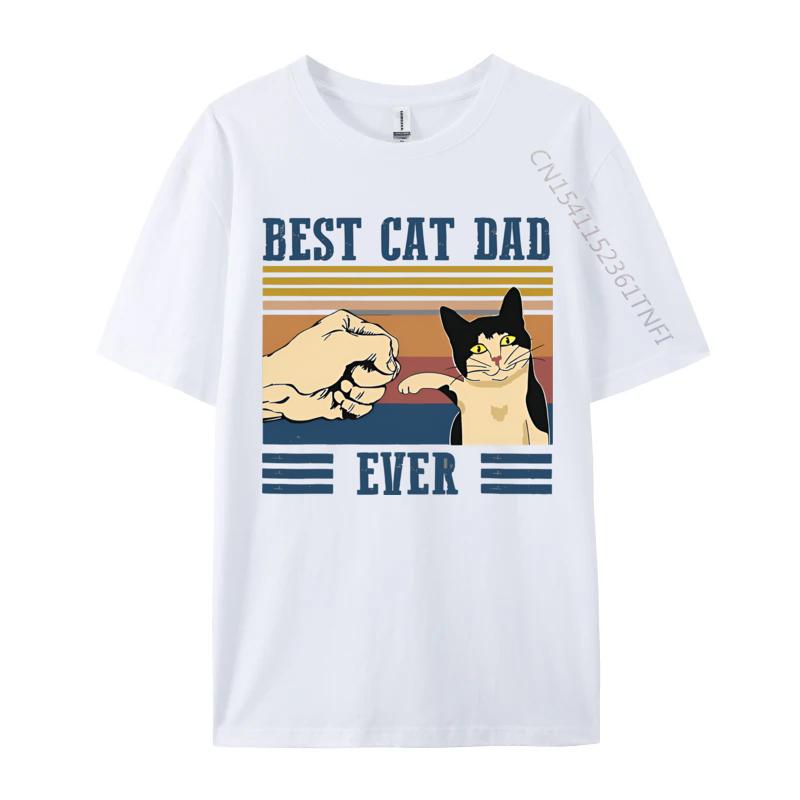 

Best Cat Dad Ever Cats Tshirt Vintage Mens Tshirt Tops Graphic Printed Tees Loose Daily Men Clothing Casual Streetwear S