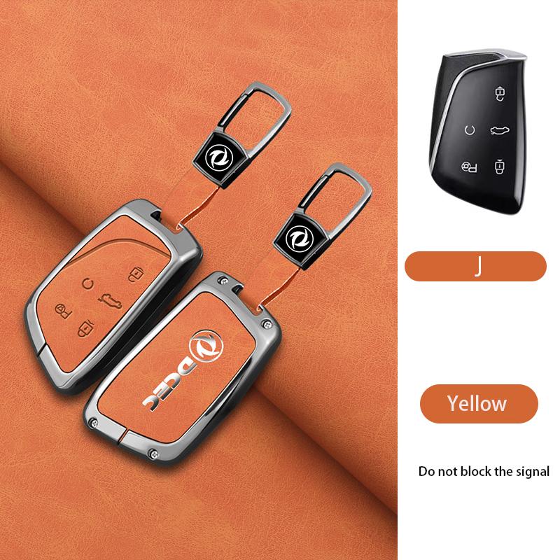 NEW Zinc Alloy Leather Car Key Case Cover Shell for DongFeng AEOLUS 2022 Keyring Keyless Protection Accessories