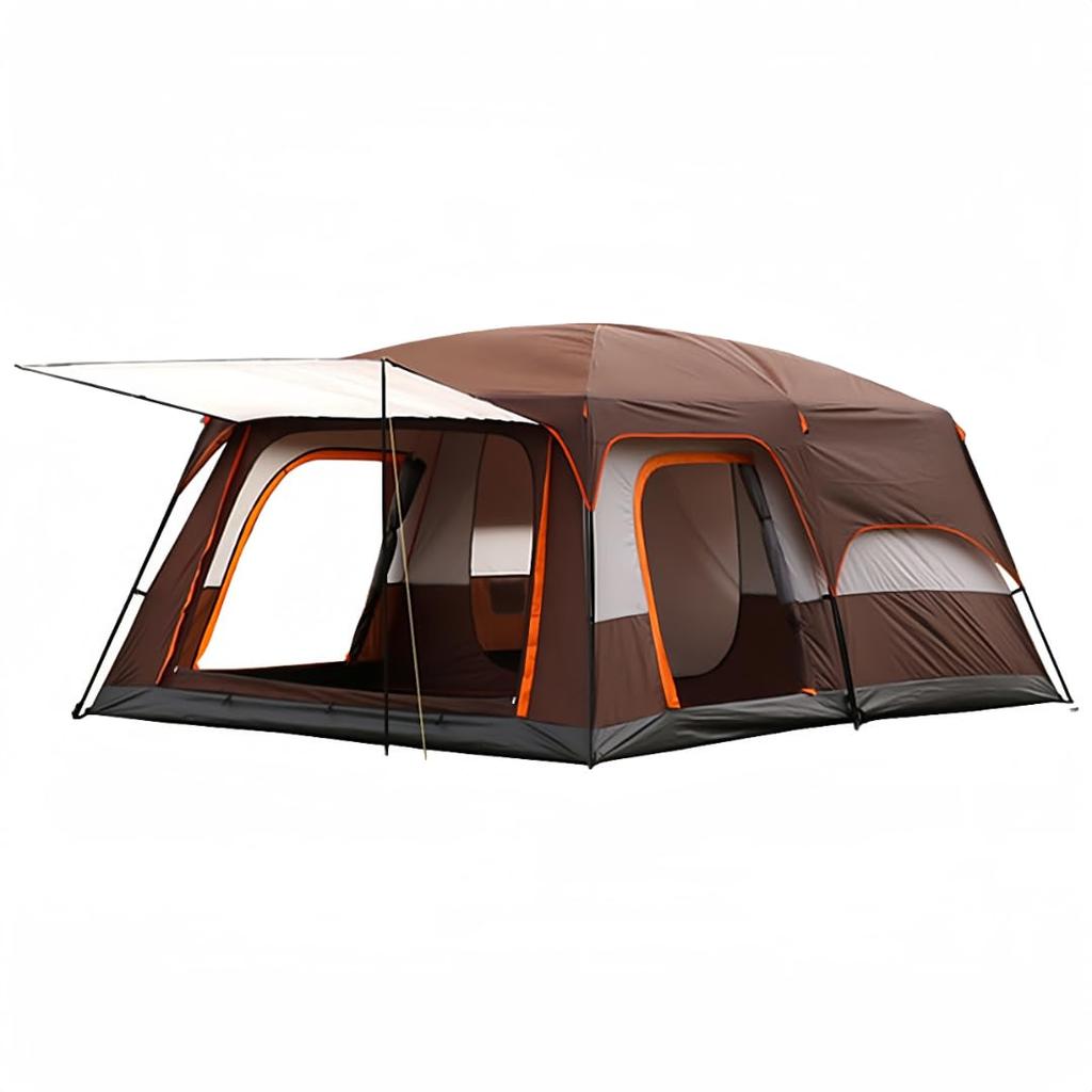 PANCY Tent Camping Tent Dome Tent for People 2 Rooms Double Layer Easy To Set Up UV Protection Camping Outdoor Vestibule Mesh Window Excellent