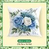 blue and white roses Cushions Pillowcase Polyester Cushion Cover Throw Pillow Pillowcover Home Car Sofa Decor