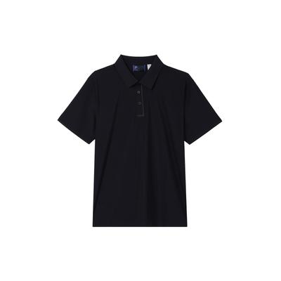 Solid Color Simple Fashion Trendy Breathable Short Sleeve Polo Shirt Men Polo Shirts Black F11M432112F-BK