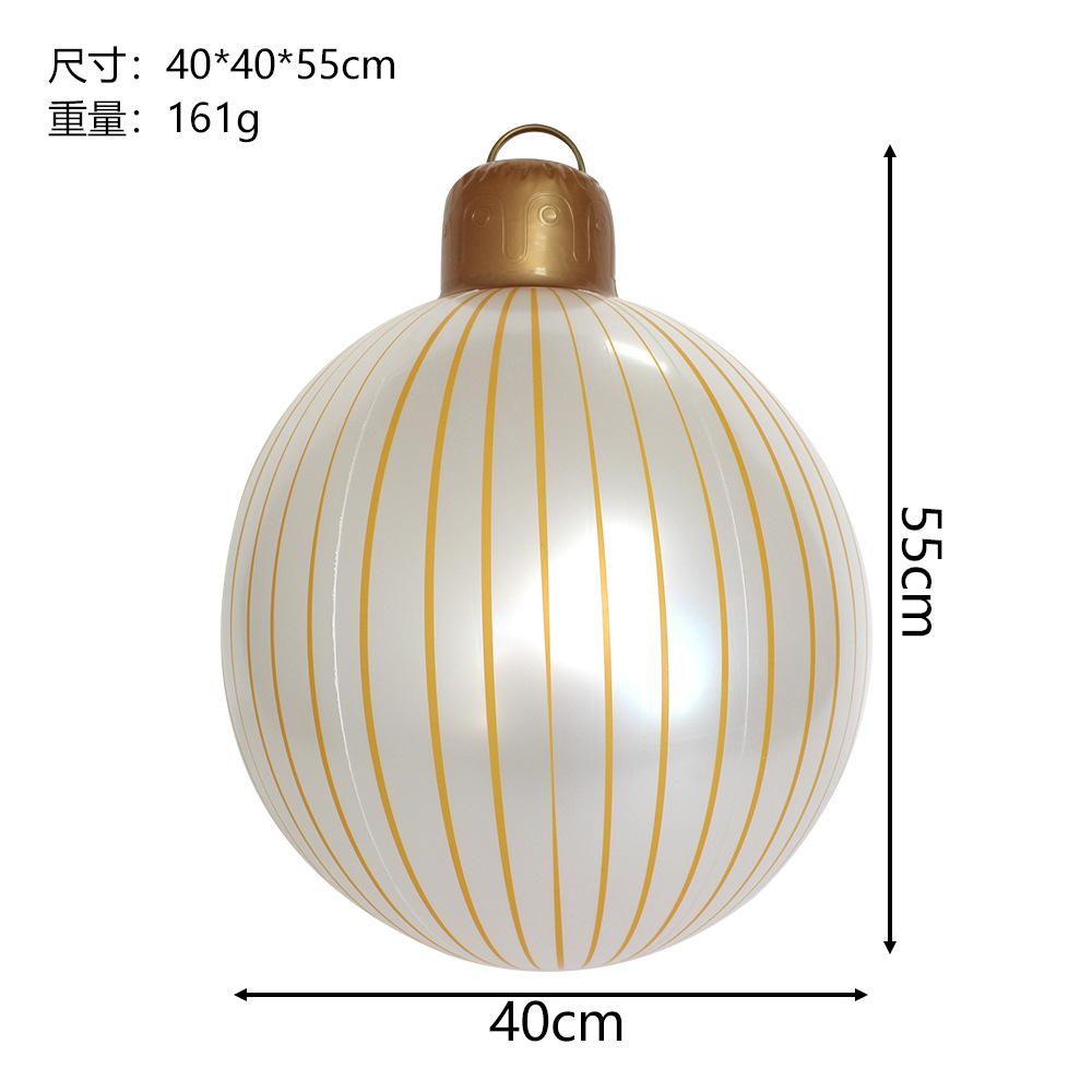 55*40cm Giant Inflatable Christmas Balls PVC Giant Big Large Balls Xmas Tree Decorations Toy Outdoor Xmas Holiday Yard Lawn Balls