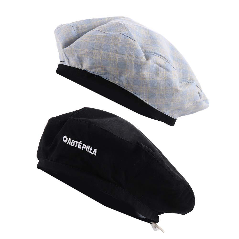 Solid Color Double-sided Beret Plaid Octagonal Caps Fashion Women Beanie Hat  Girls