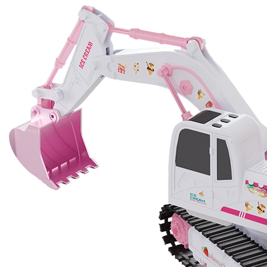 1:24 Scale RC Excavator Toy for Kids and Adults - Pink Remote Control Construction Vehicle