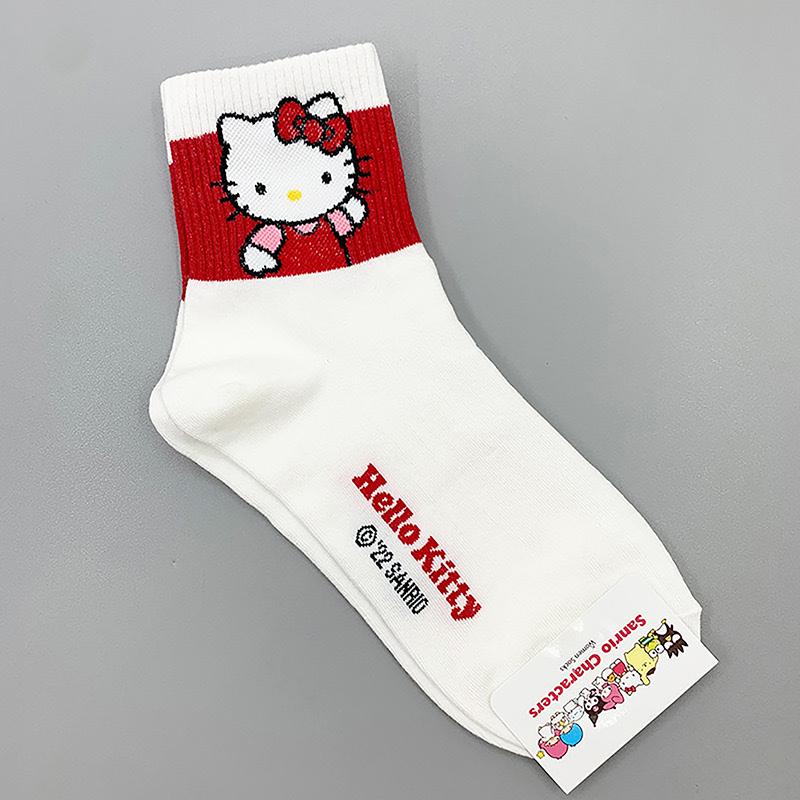 Miniso Sanrio Хлопковые носки Аниме Каваи Девушки Спортивные носки Hello Kitty Kuromi Cinnamoroll Melody Спортивные Дышащие Женские носки