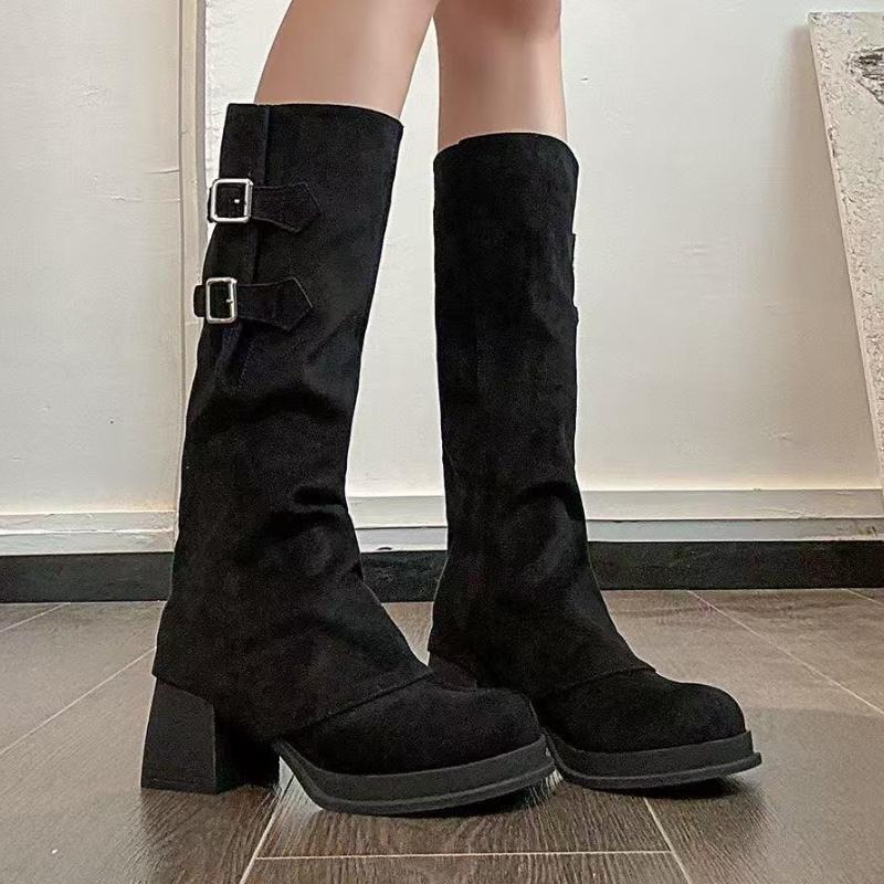 

Новые женские сапоги замшевые туфли на высоком каблуке массивные до колена челси рыцарские зимние снежные женские 40