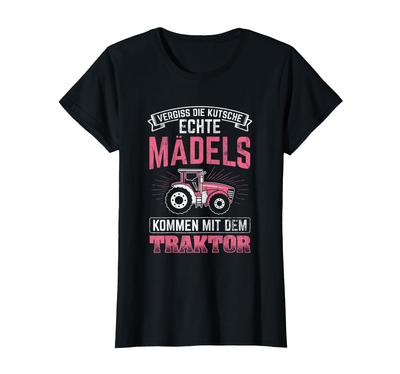 Real Girl with Tractor Farmer Tractor T-Shirt