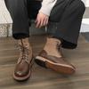 2024 men's new high-top Martin boots lace-up fashion versatile trend British retro tooling boots 24917-J