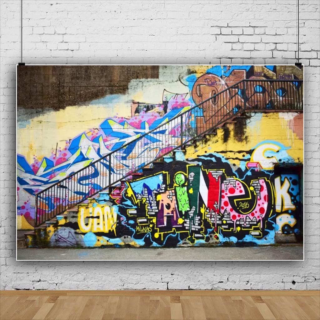 Old Graffiti Wall Grunge Portrait Photography Background Baby Birthday Backdrops Vinyl Photophone For Photo Studio Prop Decorate577