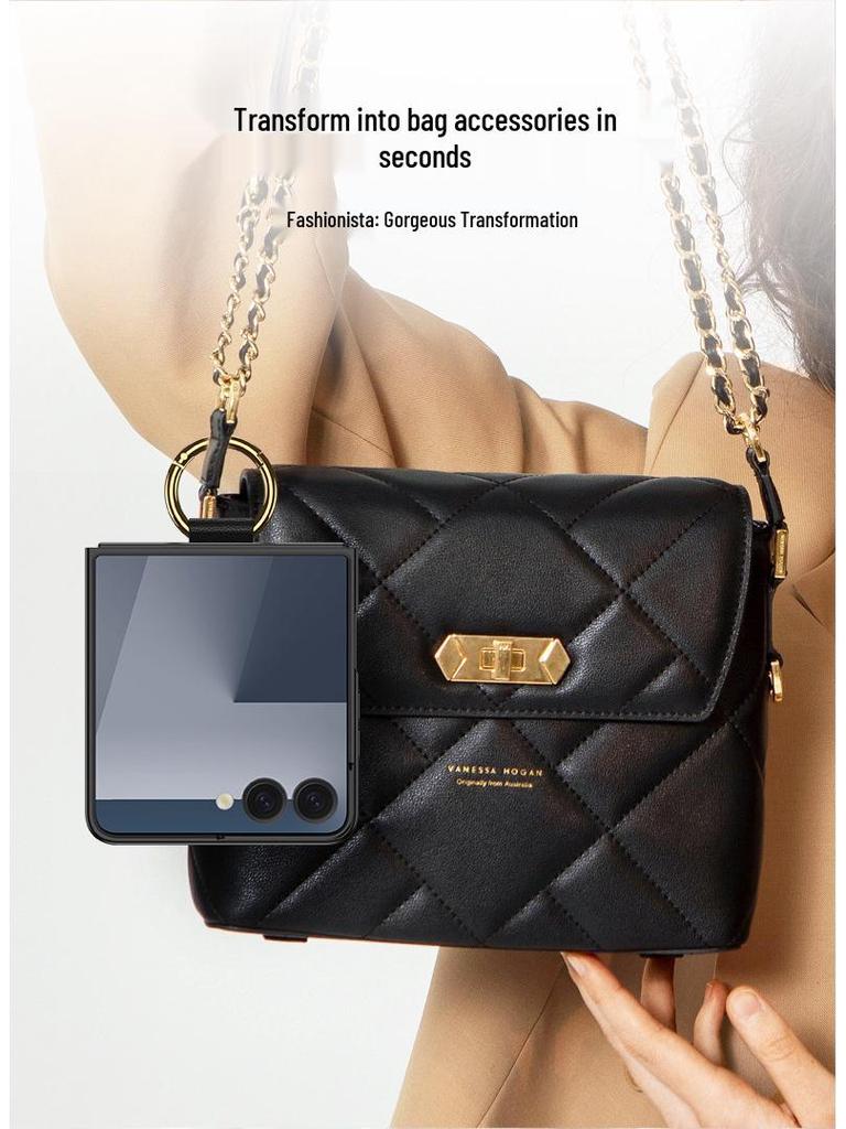 Samsung Z Flip 7 Ring Phone Case: Simple Folding Cover with Window, Cross-Border Compatible.