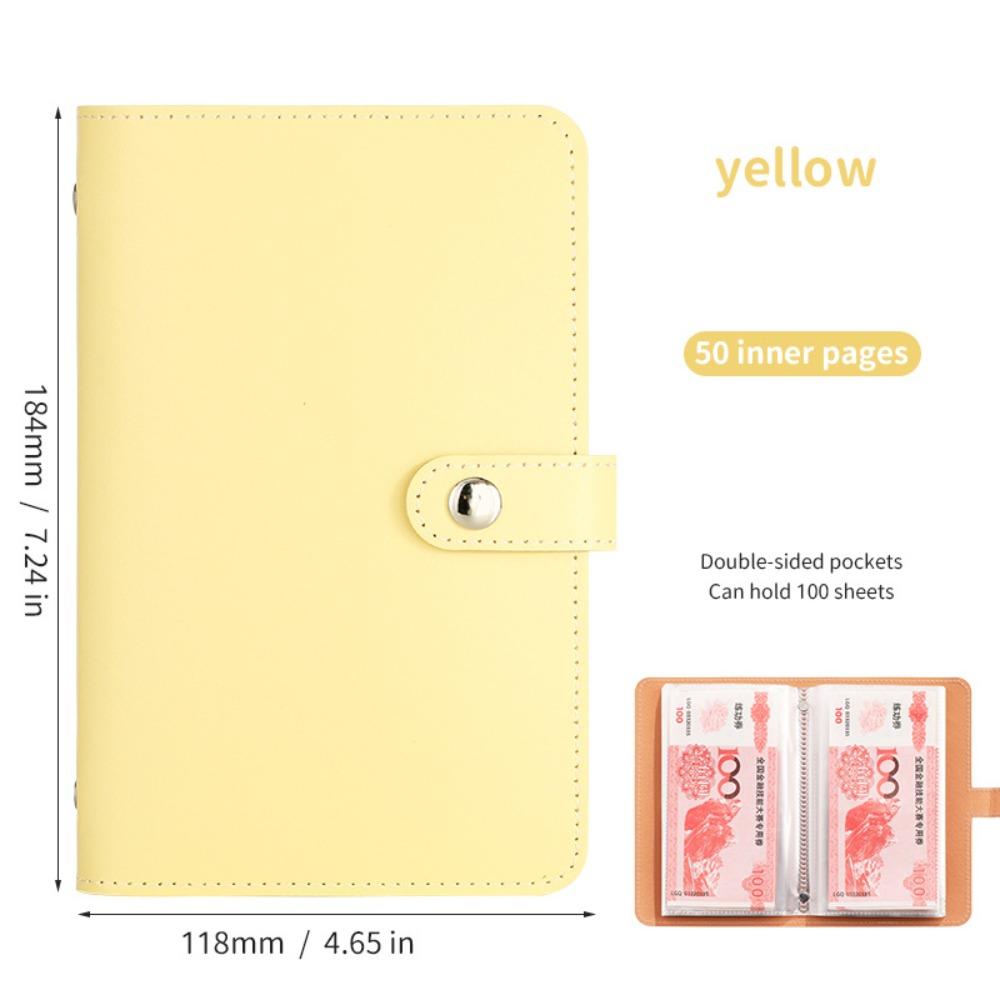 

100 Конвертів Челендж Збереження Грошей Блокнот для Збережень для Пари Папка для Збережень Багаторазова Книга Челенджів для Збережень Бюджету світло-жовтого кольору