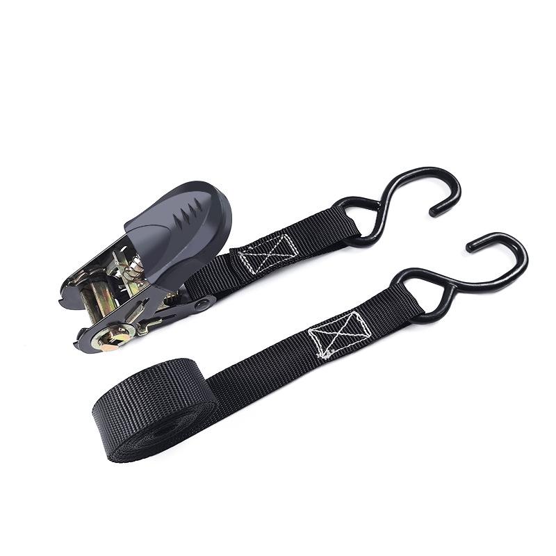 1-Inch Rubber-Coated Elastic Ratchet Strap, 25mm Wide - Essential for Securing Trucks & Motorcycles.