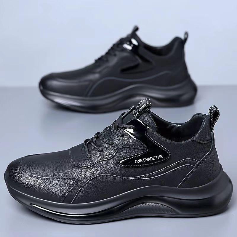 New men's shoes leather waterproof and wear-resistant shoes autumn and winter fashion versatile running sports shoes
