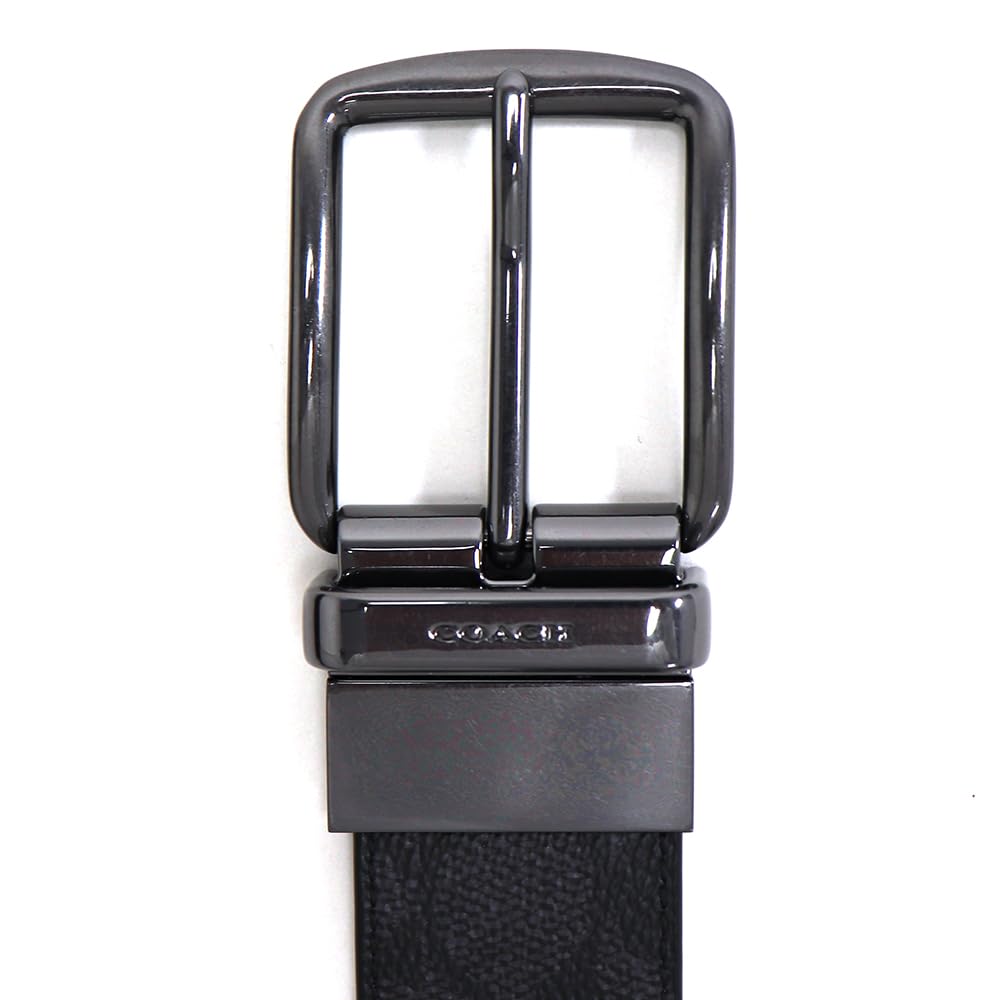 Coach Reversible Charcoal CY982 QBMI5 Men's Belt, Black, [Used]