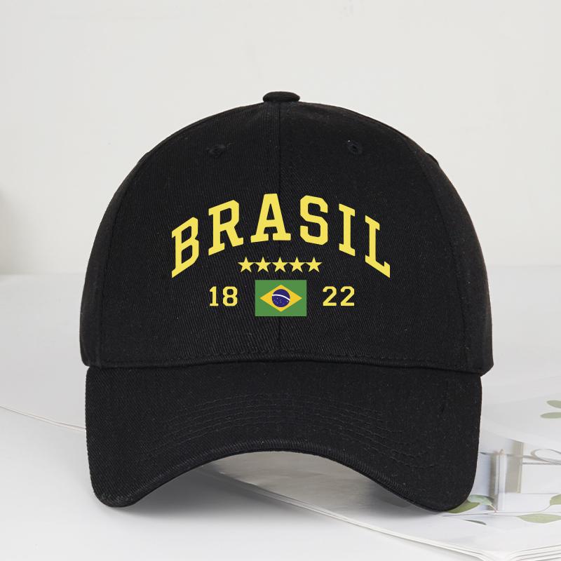 Brazil Flag FiveStar SoftTop Baseball Cap Stylish Athletic Look Perfect for Daily Match Viewing and Outdoor Sports Great Gift