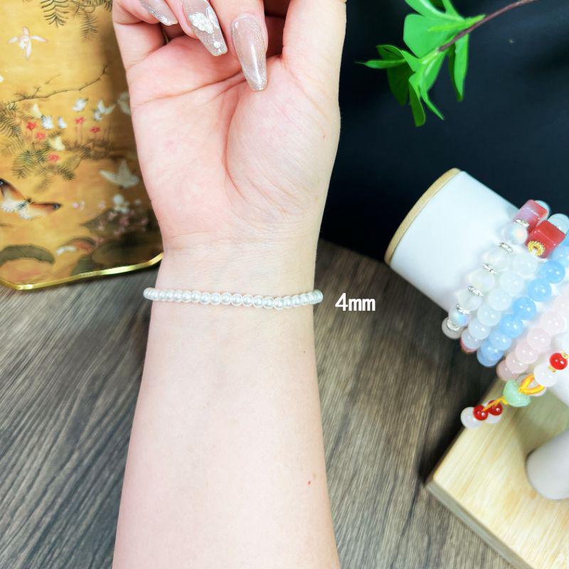 Elegant Multi-Piece Faux Pearl Bracelet for Women - Versatile, Elastic, and Stackable.
