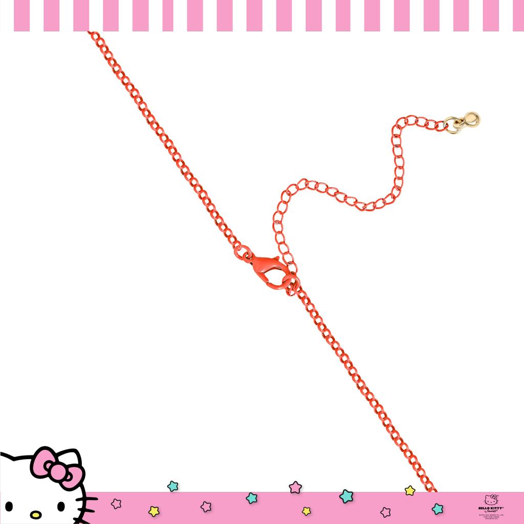 Hello Kitty Sanrio Pave Crystal Pendant Necklace for Women, Officially Licensed, 16-inch + 3-inch Glitter Necklace, Enamel Plated, Gold Plated,