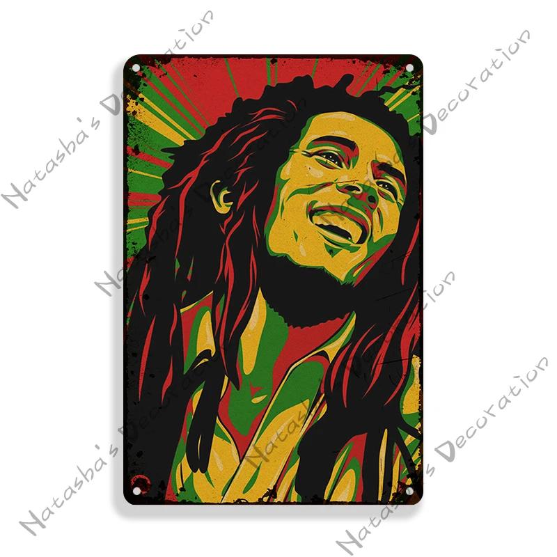 Roestig Bob Marley Metalen Posterbord Reggae Zanger Metalen Blikbord Vintage Poster Bar Club Pub Wanddecoratie Retro Rock Poster