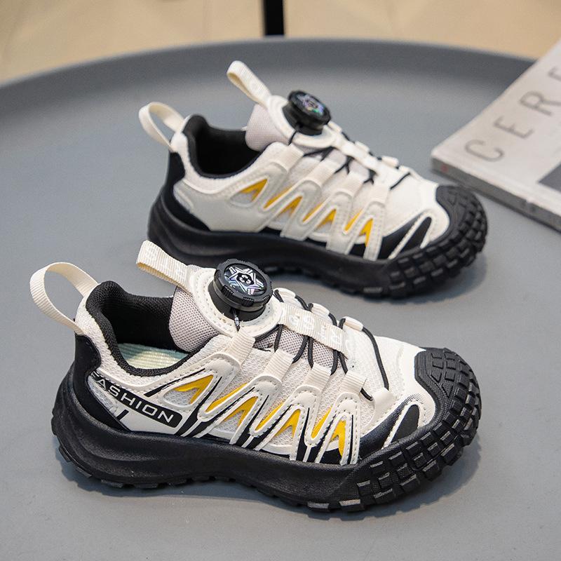 Kids Rotating Buckle Outdoor Sneakers Breathable Mesh Non Slip Casual Shoes 26