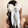 2025 Spring/Summer High-End Jasmine White Gauze Bow Hair Clip for Women