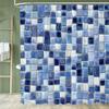 Geometric Square Mosaic Pattern Shower Curtain, Bathroom Decorative Shower Curtain, Waterproof Shower Curtain With Hooks