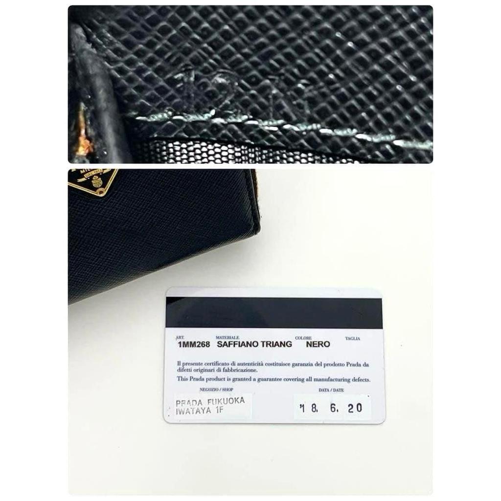 Used PRADA Saffiano Round Zip Coin Case