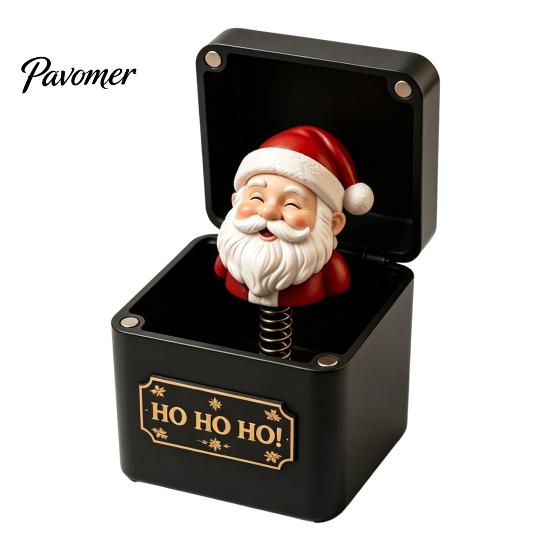 Festive Holiday Decorations Christmas Magic Gift Box, Spring-Loaded Pop-Up 3D Santa Small Presents Claus Snowman Angel Elk Trick Box for Xmas Parties,