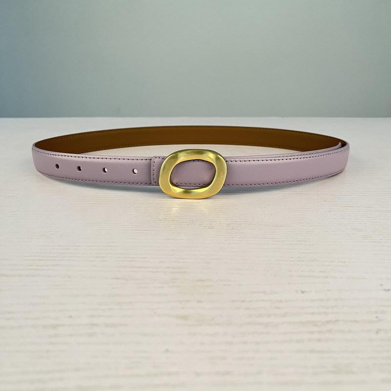 Leather Women'S Belt Simple Round Buckle Girls Belt With Jeans Casual Pants Belt Women'S