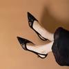 Spring and Autumn Lace Hollow Mesh Pointed High Heels Sexy Light Mouth Single Shoes Women