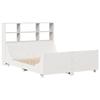 VidaXL Lit bibliothèque sans matelas blanc 160x200 cm bois massif, lit, meuble de chambre à coucher, lit avec rangement, lit 3323801