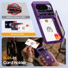 With Card Holder Sliding Camera Cover And Stand For Google Pixel 10 Pro XL Phone Case, Anti-Fall PC+TPU Wallet Case-Purple
