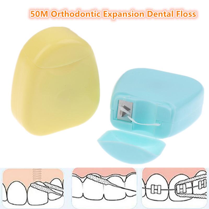 1 Roll 50M Water Expanding Dental Floss Fluffy Floss Deep Cleaning Oral Care Tool Interdental Brush For Adults