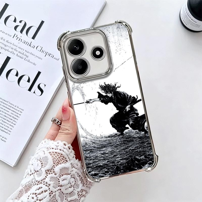 

Vagabond Samurai Manga Soft Phone Case For Xiaomi Redmi Note 14 15 Pro Plus 13 12 11S 11T 5G 10 9S 9 Plating Anti-Fall Fundas Redmi Note 13 5G