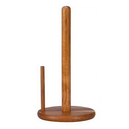 DYS Wooden Paper Towel Holder, One-Handed Operation Dispenser, Freestanding Countertop for Kitchen Bathroom