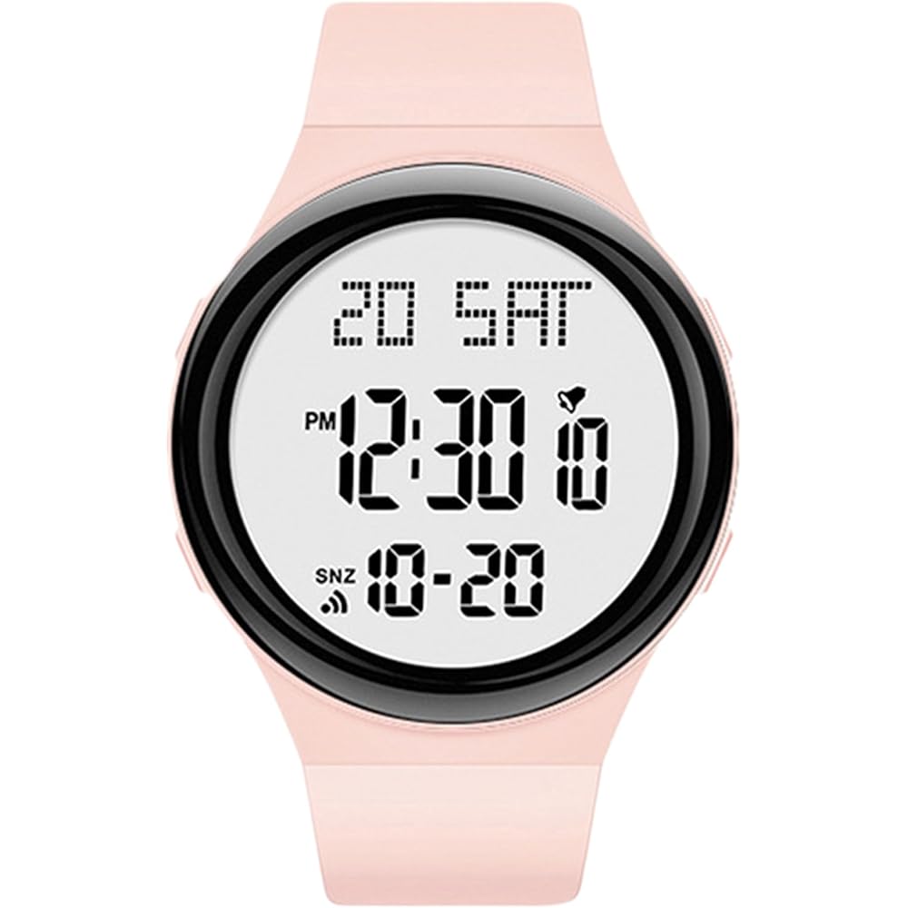 Maeau Kids Sports Watch Pink Digital Waterproof LED Display Simple Date Day Outdoor for Boys