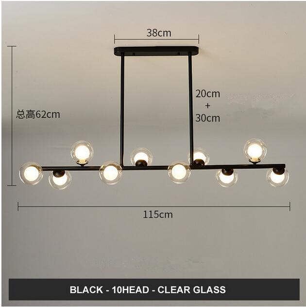 Dining Room Ceiling Chandelier Suspension Horizontal Glass Balls Chandeliers Kitchen Hanging Lamp Office Front Desk Lights