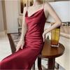 Halter Dress Satin Slimming Dress