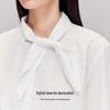 VEROMODA Women's Stand Collar Bow Tie Shirt