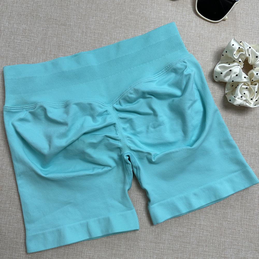 European & American High-Waist Tummy-Control Peach Butt Sports Shorts: Slimming, Quick-Dry Yoga & Running Gear
