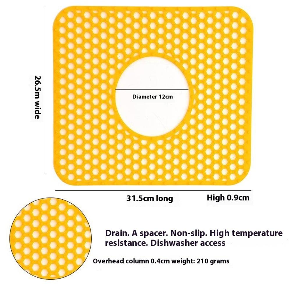 Large Size Silicone Kitchen Hollow Sink Mat Non-Slip Heat Insulation Desk Pad Drain Mat