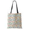 Lotus Leaf Bamboo Print Shopping Bags Women Folding Reusable Tote Shoulder Bag Scenery Canvas Casual Groceries Handbags 2022 CLE