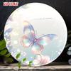 D Flat  A Single Piece of D Flat Farmhouse Wall Art Showcasing a Butterfly with Gradient Wings Surrounded by Flowers And Leav