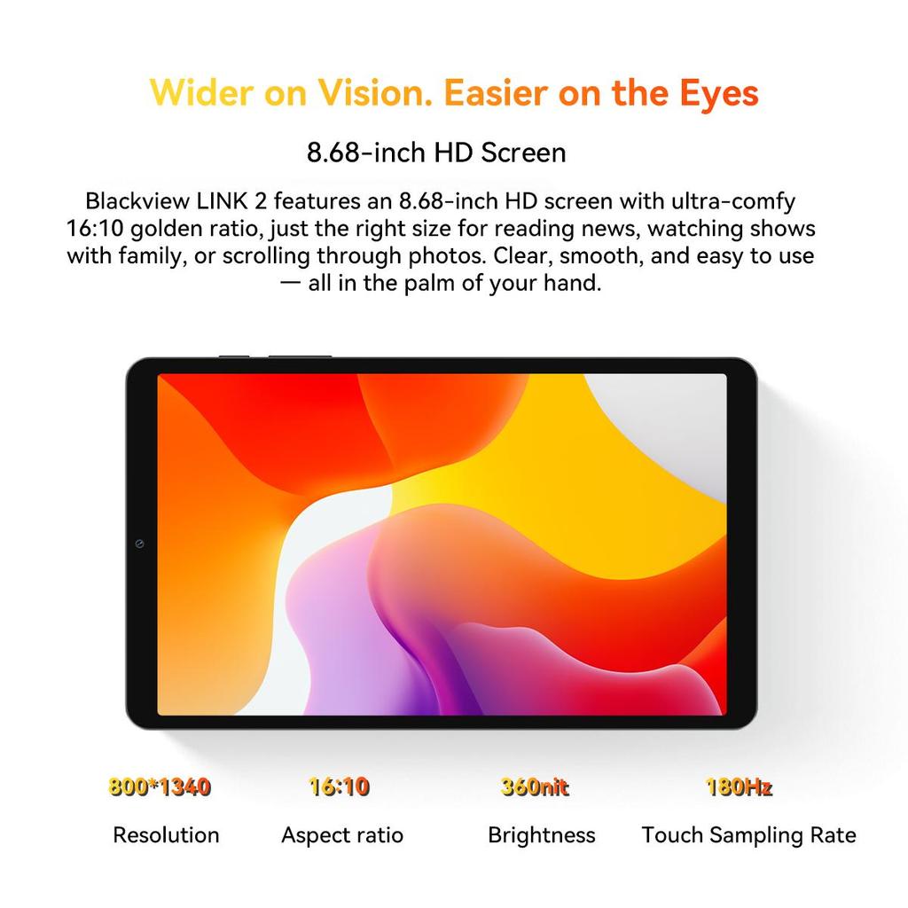Blackview LINK 2 12.7-Inch Tablet Android 15 ,12GB RAM 256GB Memory,Large Display Widevide L1,Octa-core G100, 5000mAh