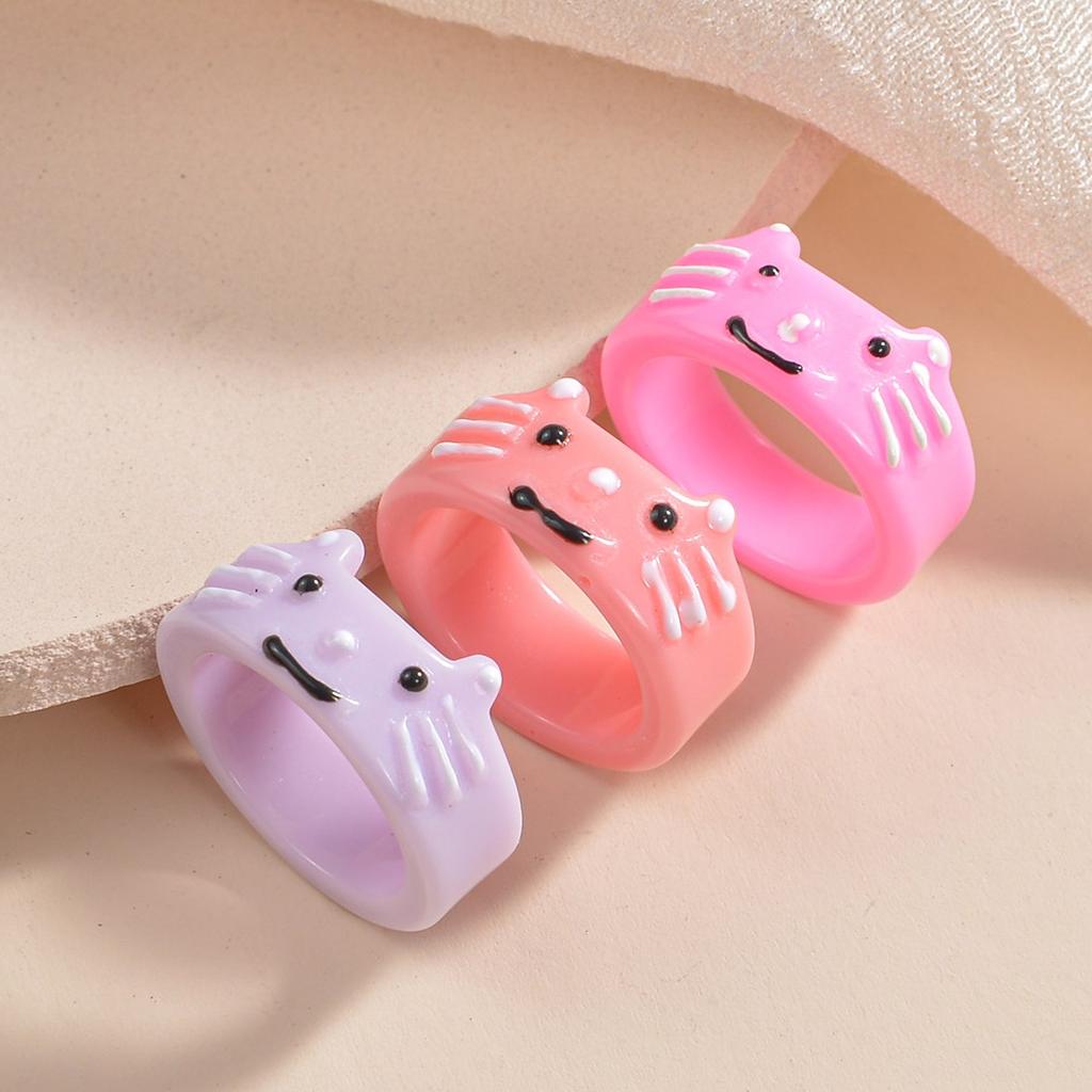 Hot Charm Colorful Transparent Rings Marble Pattern Geometric Resin Acrylic Rings for Women Jewelry Travel Gifts