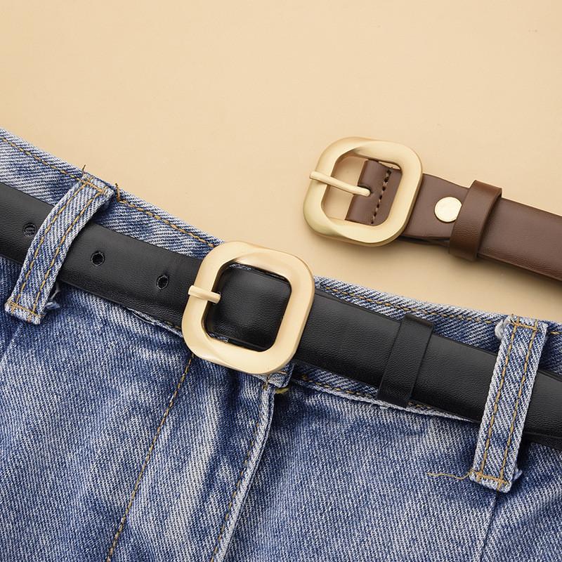 Simple Pu Leather Belt With Alloy Pin Fastener For Modern And Casual Attire