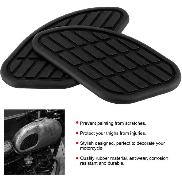 Motorcycle Fuel Tank Knee Pad, Vintage Tank Side Panels Protector Stickers Universal Gas Petrol Tank Knee Pads(Black) (Black)