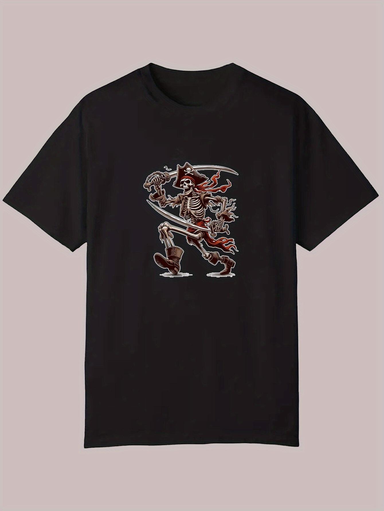 Summer Casual Graphic T-shirt - Bold Red & White Character Art Print S