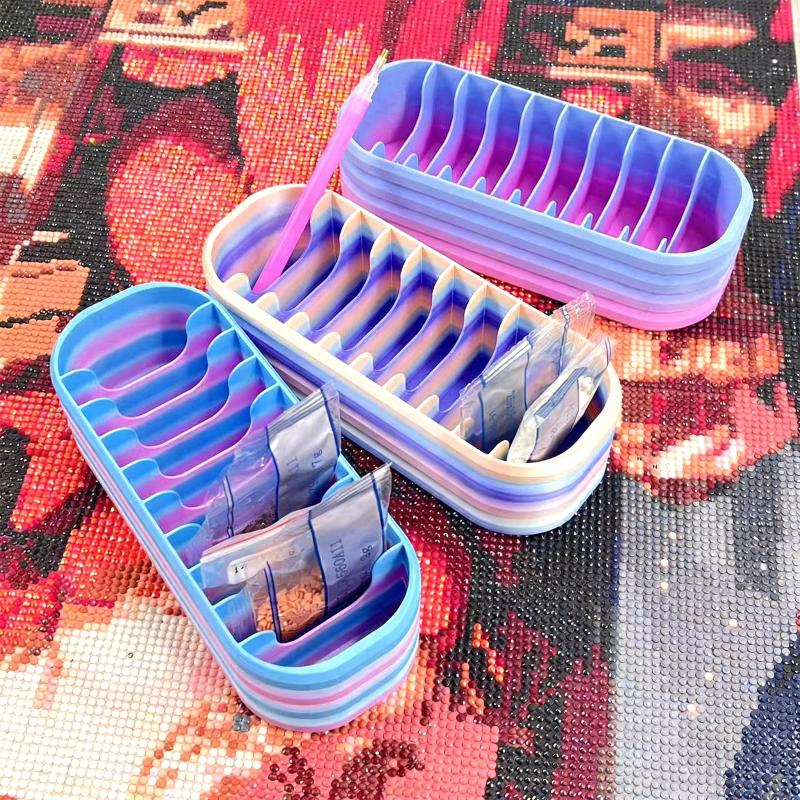 10-Compartment Bead Storage Box With Color-Coded Organizer Durable Craft Container Suitable For Diy Hobbyists Craft Lovers