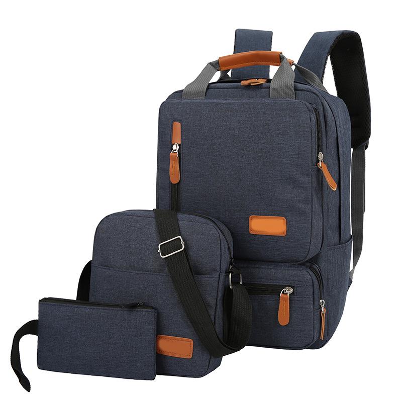 2025 Unisex Fashion Backpack: Student School Bag & Travel Laptop Three-Piece Set