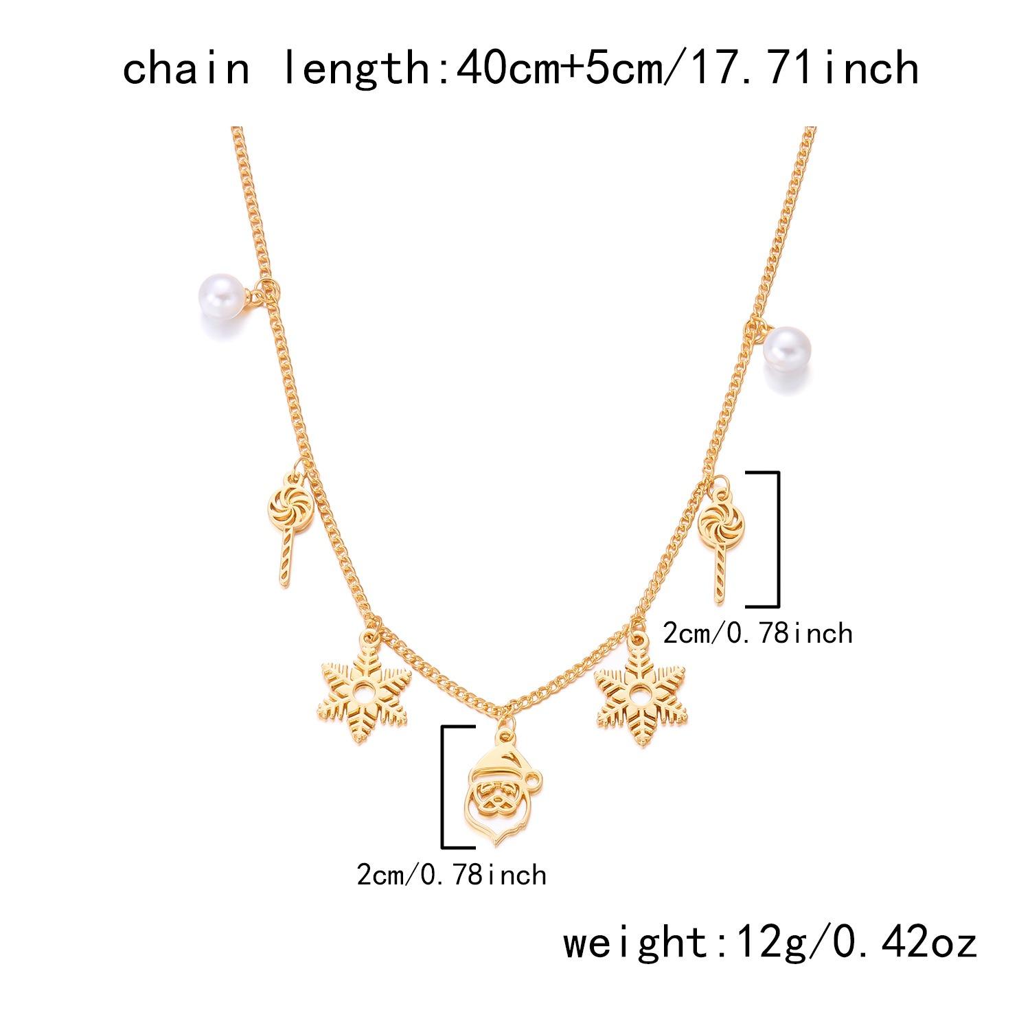 

Рождественский стиль многоэлементное ожерелье-подвеска золото снеговик пряничный человечек ожерелье праздничная атмосфера ношение аксессуаров